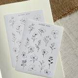 botanical sketches sticker sheet