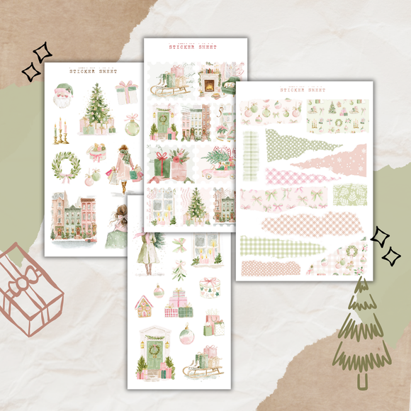 whimsical christmas sticker sheet bundle