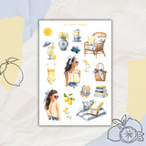 French lemon sticker sheet bundle