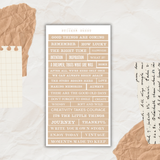typed words and quotes sticker sheet bundle