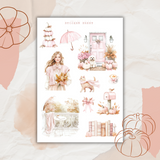 falling pretty in pink sticker sheet bundle