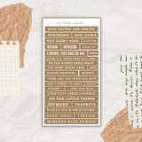 typed words and quotes sticker sheet bundle