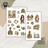 falling for books sticker sheet