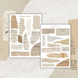 vintage torn paper sticker sheet bundle