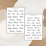 lettered months sticker sheet bundle