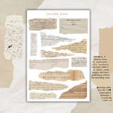 vintage torn paper sticker sheet bundle