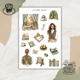 falling for books sticker sheet