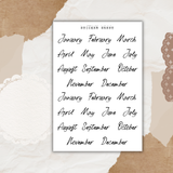 lettered months sticker sheet bundle