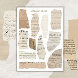 vintage torn paper sticker sheet bundle