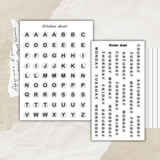 alphabet beads sticker sheet bundle, days of the week