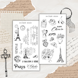 vintage Paris sticker sheet bundle