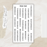 alphabet beads sticker sheet bundle, days of the week