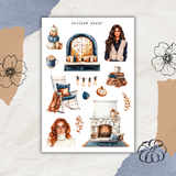 copper fall sticker sheet