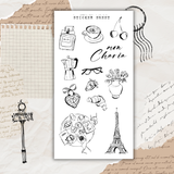 vintage Paris sticker sheet bundle