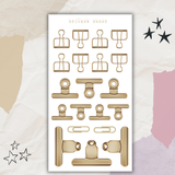 golden and colorful paper clip sticker sheet bundle