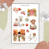 apple picking sticker sheet
