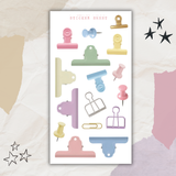 golden and colorful paper clip sticker sheet bundle