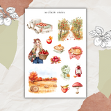 apple picking sticker sheet