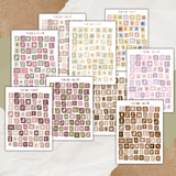 colorful paper scraps alphabet sticker sheet