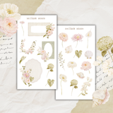 ethereal garden flowers sticker sheet set
