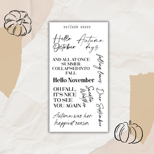 autumn lettered quotes sticker sheet
