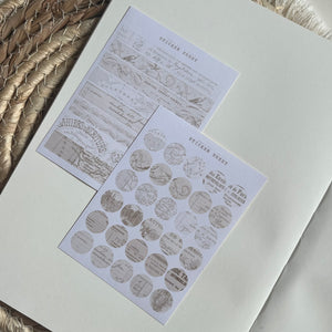 Ephemera dot and washi tape sticker sheets