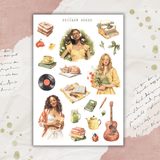 books and music sticker sheet bundle