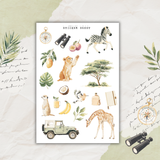 whimsical safari sticker sheet bundle