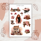 pink harvest sticker sheet bundle