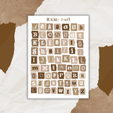 colorful paper scraps alphabet sticker sheet