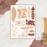 knitted autumn sticker sheet bundle