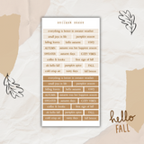 autumn typed quotes sticker sheet