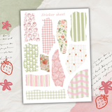 strawberry sweetness paper scraps sticker sheet set