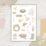 spring farm life sticker sheet bundle