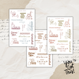 motivational quotes sticker sheet bundle