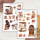 knitted autumn sticker sheet bundle