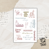 motivational quotes sticker sheet bundle