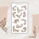 baroque ornamental swirls sticker sheet bundle