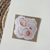 Floral peaches die cut sticker pocket, flower sticker, planner sticker, 24 pieces