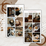coffee break pictures sticker sheet set