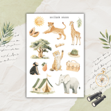 whimsical safari sticker sheet bundle