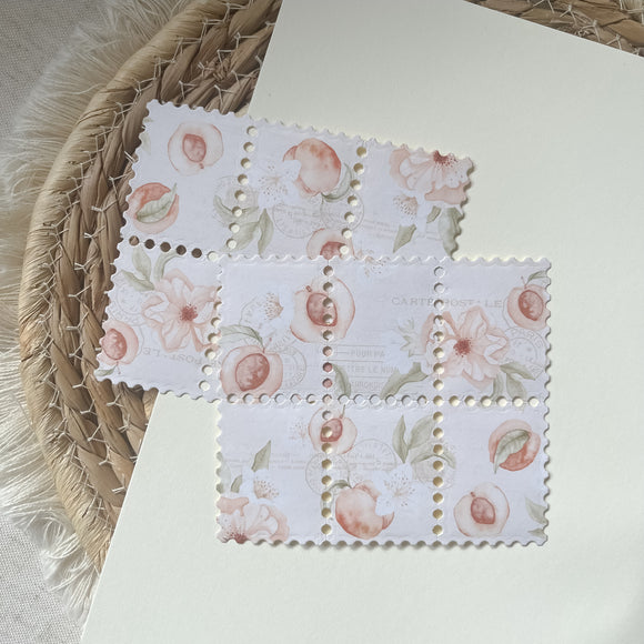 Peach faux stamp sticker sheet