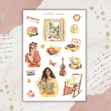 books and music sticker sheet bundle
