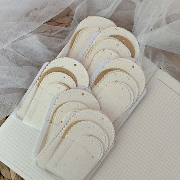 Soft colored frame paper cut outs pocket, 15 pieces