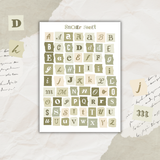 NEW colorful torn paper alphabet sticker sheet