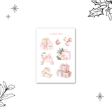 pink christmas sticker sheet bundle