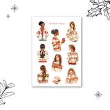 christmas girls sticker sheet