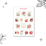 christmas post stamp sticker sheet