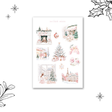 pink christmas sticker sheet bundle