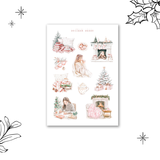 pink christmas sticker sheet bundle